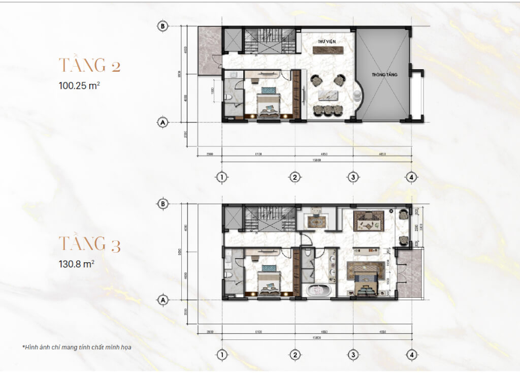 Mansion Vạn Phúc mẫu B5 tầng hầm 2, 3